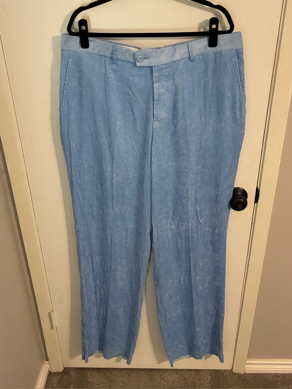 Dior x ERL Baby Light Blue Baggy Fit Corduroy Pants